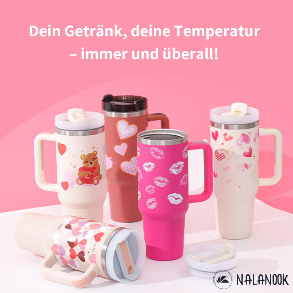 Thermobecher mit Strohhalm